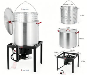 Juego <span class=keywords><strong>para</strong></span> cocinar mariscos al aire libre, olla de aluminio de 80 cuartos, quemador de 110000 BTU y regulador de 10 PSI <span class=keywords><strong>para</strong></span> cangrejos de río, cangrejos y camarones - Product Image 4