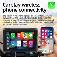 Navigateur GPS pour moto 5 pouces, sans fil, Carplay, double objectif HD, enregistreur de conduite portable, étanche, carte mondiale pour 1 an