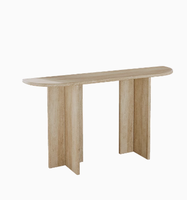 Table de console moderne et luxueuse personnalisée en pierre de travertin beige pour bar à la maison pour dessus de salon