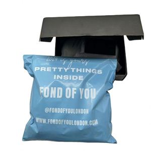 Custom LOGO Printed Light Blue Mailer for Clothing Mailer Box Small Medium Big 6x9 10x13 Mailing Bags for Hoodies - Product Image 1