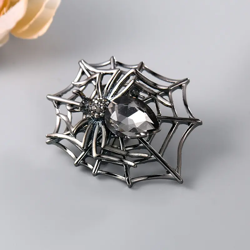 Antiek Pistool Korea Broche Metalen Kristal Spin Broches Pin Voor Vrouwen Kleding