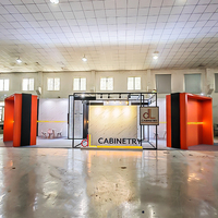 Stand d'exposition en bois réutilisable et durable, installation facile, stand modulaire rétroéclairé par LED, structure modulaire légère