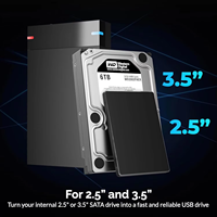 Boîtier externe portable pour disque dur/SSD SATA vers USB 3.0, 3,5 pouces, en plastique ABS, 5 Gbps, installation sans outil pour ordinateur