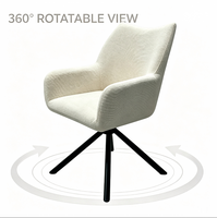 Fauteuil pivotant en tissu populaire en Europe, fauteuil lounge rembourré rotatif à 360 degrés, fauteuil d'appoint à dossier haut avec coussin de siège