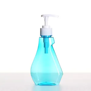 Emballage de luxe de 250ml petites bouteilles d'huile d'essence bouteille de shampoing cosmétique bleue translucide pour cosmétiques