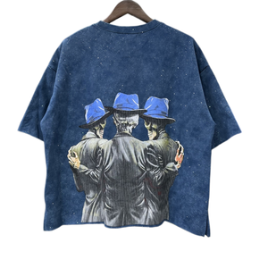 Custom Oversized Streetwear Men's T-Shirts Splash Ink Sublimation Print <strong>Skulls</strong> Graphic High Street Vintage Designer <strong>Tops</strong> - Product Image 2