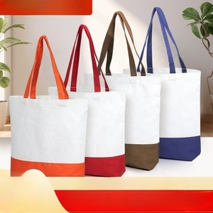 <b>Canvas</b> <b>Tote</b> Bag Large Capacity Shopping Bag Eco Friendly Cotton With Colorful Patchwork Design - Product Image 2