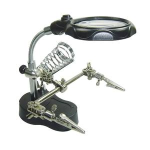 MG16126-A 3.5x12x मदद तीसरे हाथ क्लिप दबाना एलईडी आवर्धक कांच कहिया स्टैंड ताल वेल्डिंग Rework मरम्मत धारक - Product Image 1