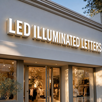 Letras de Canal LED con Iluminación Frontal Personalizadas con Logotipo Acrílico 3D para Letreros de Tiendas, Restaurantes y Cafés al Aire Libre