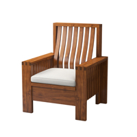 Fauteuil de salon individuel moderne et confortable en teck durable avec rangement intégré, idéal pour l'intérieur et l'extérieur