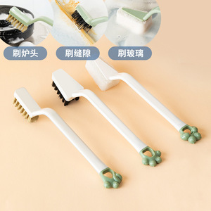 Gas Stove <b>Cleaning</b> <b>Brush</b> Steel Wire Green White Hanging Loop <b>For</b> Kitchen Sink Stovetop - Product Image 2