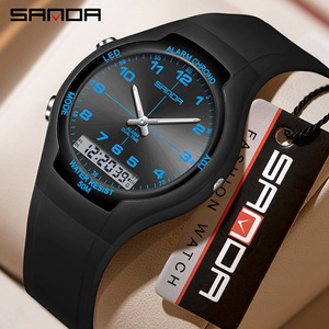 Reloj Digital Sanda 6320 con Doble Pantalla para Hombre, Deportivo, Analógico-Digital, Luminoso, LED, Cronógrafo, Alarma, Resistente al Agua 50M - Product Image 5