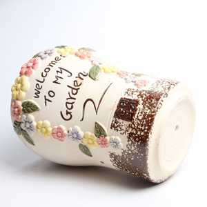 แจกันเซรามิกทรงสูงลายเพ้นท์มือสไตล์เรโทรสำหรับปลูกไม้อวบน้ำ ตกแต่งโต๊ะทำงาน - Product Image 5