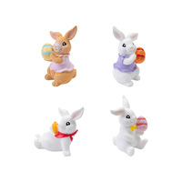 Figurines de lapin miniatures en résine, œufs de Pâques colorés kawaii, décorations pour jardin féerique, décoration de bureau à domicile, cadeau de fête
