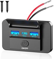 Chargeur USB pour camping-car 12V, prise murale USB 72W PD, panneau de charge rapide double USB avec voltmètre pour camping-car