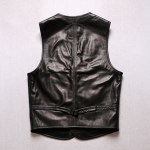 Wholesale Vests for <strong>Men</strong> Stylish Genuine Leather Streetwear Utility <strong>Gilet</strong> With Pocket Plus Size 100% Natural <strong>Sheepskin</strong> Jacket - Product Image 2