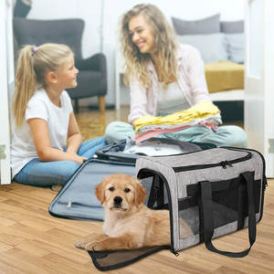 Transportín plegable para gatos, cesta de transporte para perros de viaje, expansión de dos lados, casas de lujo - Product Image 4