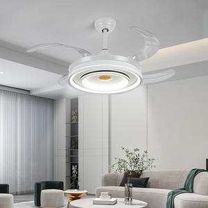 โคมไฟพัดลมติดเพดาน LED คริสตัลหรี่แสงได้สำหรับห้องนอนโรงแรมหรูหราเรียบง่ายทันสมัยมีไฟติดเพดาน - Product Image 1