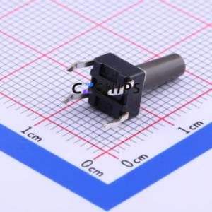 SKHHDUA010 Tactile Switch Through hole Component (THT)-4P,6x6mm Switch Single Pole Single Throw Round Button Through Hole 6mm - Product Image 2