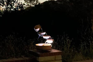 Cascata in ceramica a 5 livelli di acqua solare ciotola con pannello solare pompa di ferro uccello cornice ornamento da giardino - Product Image 4