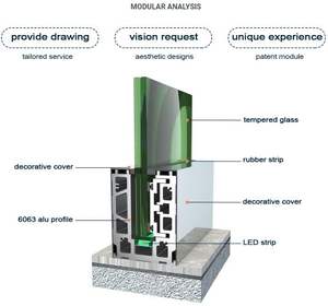 Système de rampe en verre <span class=keywords><strong>à</strong></span> canal en <span class=keywords><strong>U</strong></span> en aluminium avec rainure de main courante en acier inoxydable 304/316 - Product Image 3