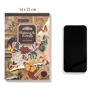 Vintage Schmetterling- und Blumen-<span class=keywords><strong>Ephemera</strong></span>-Kollektion A5-Format Wasserfeste Ausgestanzte Natur-Washi-Sticker-Buch für Bullet Journals - Product Image 6