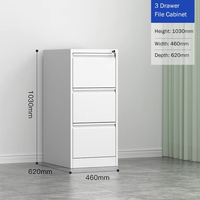 Armoire à tiroirs en acier avec revêtement en poudre antirouille, armoire de rangement en métal durable pour le stockage commercial et industriel