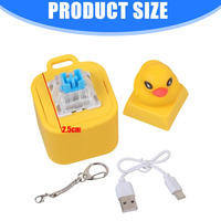 Porte-clés canard rotatif rechargeable |   Jouet anti-stress en PVC avec lumière LED et son |   Joli petit pendentif pour enfants et adultes (KG208)