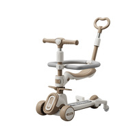 Trottinette auto-équilibrante pliable avec poignée de poussée et barre de protection, fabricant direct pour garçons et filles de 1 à 12 ans