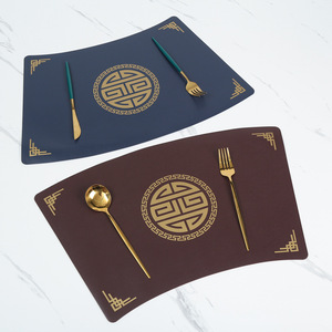 Sets de table Shoho de style chinois en cuir, résistants à l'eau, à l'huile et à la chaleur, pour la salle à manger à domicile - Product Image 1