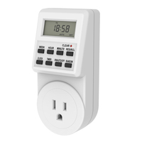 Mini minuteur électronique intelligent US avec prise, affichage LCD, 2 prises, 15A 220V, en matériau PC, contrôle automatique pour la maison