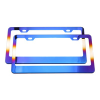 Cadre de plaque d'immatriculation universel en aluminium de norme américaine, couleur arc-en-ciel, pour voiture modifiée