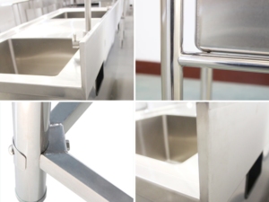 VICTORY KITCHEN Évier médical double cuvette SS de haute qualité Éviers en acier inoxydable avec 2 cuves Autres fournitures pour hôtels et restaurants - Product Image 4