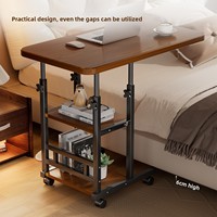 Bureau mobile réglable en hauteur avec roulettes, en MDF, pour le bureau, l'étude et la chambre à coucher