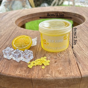 Slime cristallin jaune citron de haute qualité, non collant, effet limonade glacée, jouet anti-stress DIY pour enfants et adultes - Product Image 2