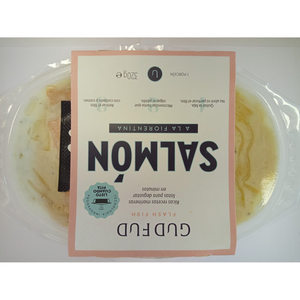 Gudfud Proveedor Español: Salmón Florentino Preelaborado envasado al vacío, platos de marisco refrigerados de 0.32 kg con 50 días de duración. - Product Image 2