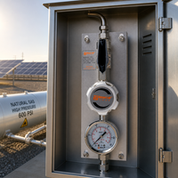 Unité de vanne de commande de terminaison de gaz en acier inoxydable YTM15A SUS316L, régulateur de pression avec manomètre EN 837-1 pour laboratoire