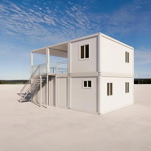 Maison conteneur assemblée multi-niveaux, écologique, de qualité supérieure, <span class=keywords><strong>chic</strong></span>, contemporaine, spacieuse, avec véranda en verre et balcon. - Product Image 3