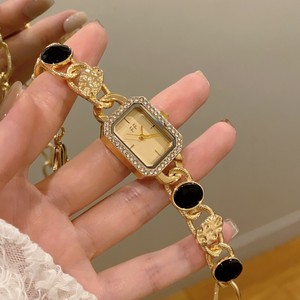 Fashion Irregular Geometric Chains Quartz Wristwatch Colorful Stone <strong>Rectangular</strong> Dial Diamond-Encrusted Womens Quartz <strong>Watch</strong> - Product Image 4