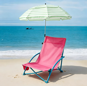Silla de Playa Plegable Personalizada OEM ODM <span class=keywords><strong>con</strong></span> Sombrilla Desmontable, Asiento de Protección Solar para Exteriores, Venta al por Mayor, MOQ 200 - Product Image 4
