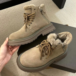 Bottines d'hiver en laine à semelle épaisse, fabriquées à la main sur mesure, bottines de luxe pour hommes, design tendance, bottes chaudes - Product Image 1