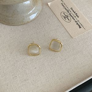 Boucles d'oreilles tendance en opale géométrique, simples, carrées, couleur or, pour femmes, bijoux tendance, accessoires de mode - Product Image 5