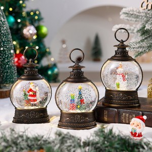 Lanterne décorative de Noël avec boîte à musique, boule de cristal rotative, lumière d'arbre de Noël, ornement pastoral, style dessin animé et anime - Product Image 2