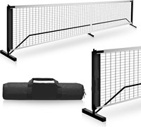 Filet de pickleball, filet de balle de cornichon portable de taille réglementaire de 22 pieds avec support de balle exclusif pour dri intérieur extérieur
