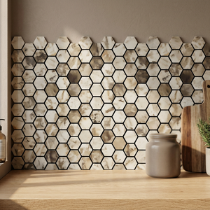 Mosaïque de carreaux muraux 3D en porcelaine polie marron de forme aléatoire 300x300mm (12x12 pouces) - Product Image 4