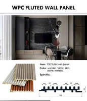 Panneau mural en WPC rainuré solide de 130 mm, design bois, imperméable, pour décoration intérieure moderne