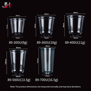 Bicchieri a U Monouso di Alta Qualità Personalizzabili in PET Trasparente da 89mm <span class=keywords><strong>con</strong></span> Coperchi per Bubble Tea, Boba, Caffè e Bevande - Product Image 5