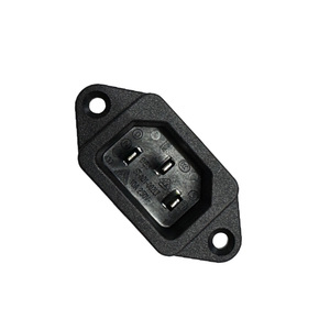 IEC60320 C14 connecteur industriel à angle <span class=keywords><strong>droit</strong></span> 3 broches borne PCB montée sur vis cuivre et Nylon 15A 250V prise d'entrée d'alimentation - Product Image 2
