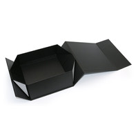Stock Venta Imán plegable negro Embalado 20*18*8 Caja de papel Caja de imán plegable de cartón de calidad