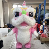 Costume de mascotte de danse du lion chinois traditionnel, costume gonflable de lion en fourrure, bestie mythique, costume de cosplay pour le festival du printemps pour adultes